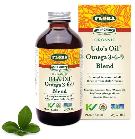 Udo’s Oil® – Omega 3+6+9 Blend – mieszanka organicznych olejów roślinnych 250/500 ml