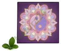 Mandala różowa - obraz energetyczny z kamieniami, ręcznie malowany 20x20 cm