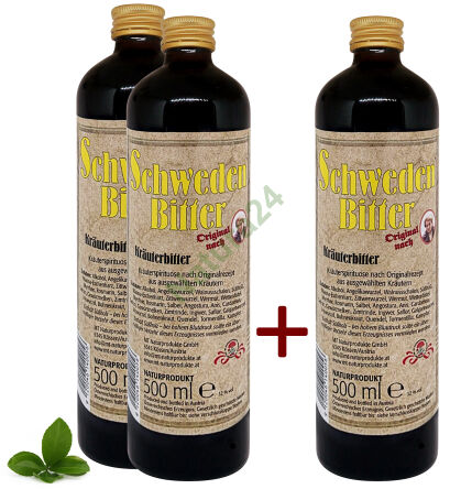 Zestaw Alk. Oryginalne zioła szwedzkie Nalewka 2x500ml+500ml
