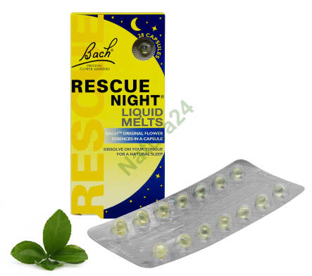 Bach RESCUE® Night/Sleep kapsułki żelowe bez alkoholu 28 szt. - 30% Krótka data