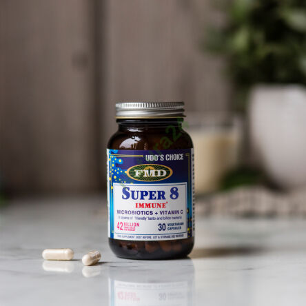Udo's Choice,Super 8 Immune – probiotyk specjalistyczny z witaminą C, kapsułki, 30 sztuk - 2