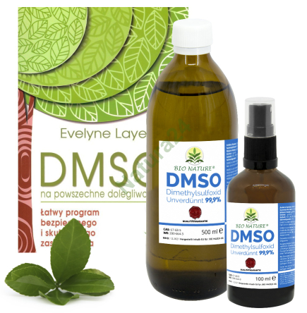 DMSO Dimetylosulfotlenek Czysty 500 ml + 100 ml + Książka DMSO na powszechne dolegliwości 