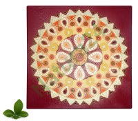 Mandala brązowa - obraz energetyczny z kamieniami, ręcznie malowany 40x40 cm